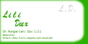 lili dux business card